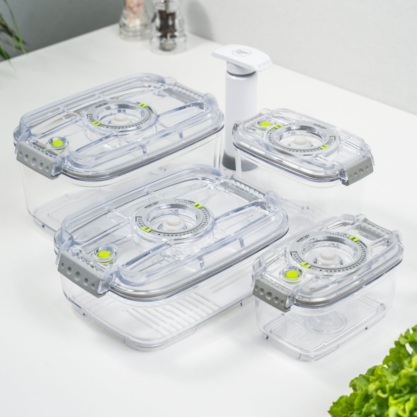 Set contenitori sottovuoto in 100% Tritan trasparente – 6 pezzi.