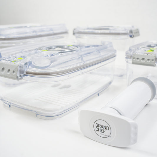 Set contenitori sottovuoto in 100% Tritan trasparente – 6 pezzi.