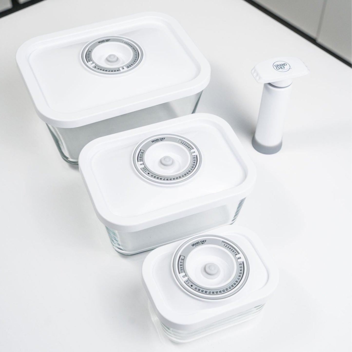 Set contenitori sottovuoto EvoFresh in vetro borosilicato con pompa manuale
