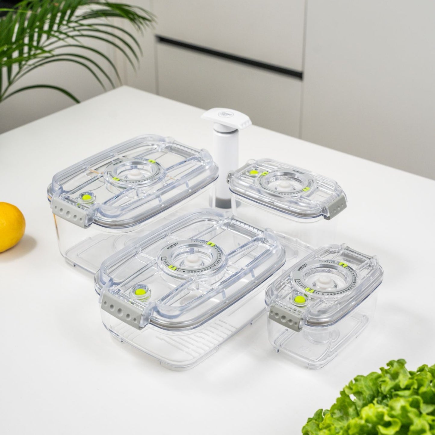 Set contenitori sottovuoto EvoFresh Tritan Small con pompa manuale