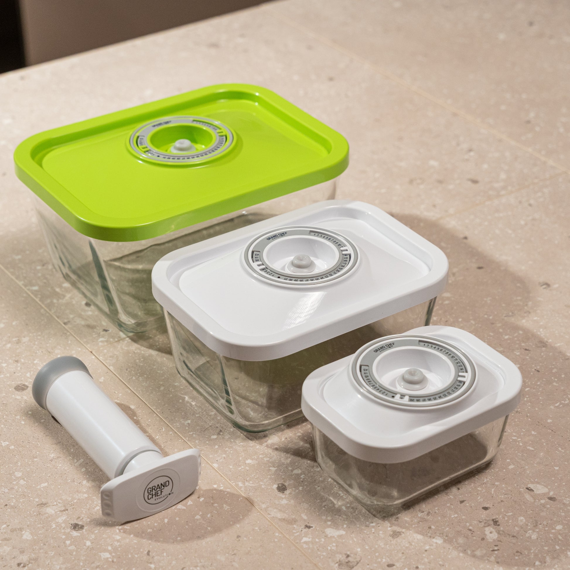 Variante set vetro EvoFresh con coperchio verde mela per contenitore da 3 litri